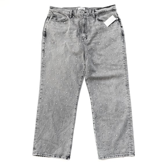 FRAME Le Jane Crop Studded Straight Leg Jeans Subculture Size 32 NEW NWT - Picture 5 of 14